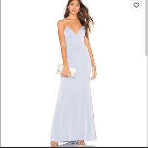 Lovers and friends strapless periwinkle gown